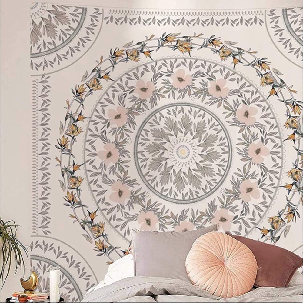 Sunflower Yellow Floral Festival Mandala Tapestry Wall Dorm Boho Cute Decor/Art - Picture 8 of 9